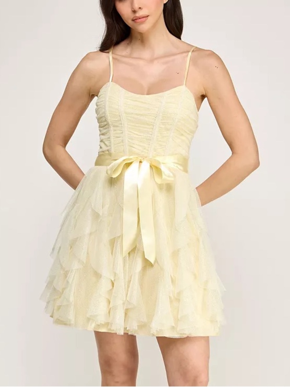 Pear Culture Juniors Glitter Mesh Dress